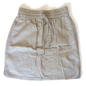 Loft 100% Cotton Linen-Weave Skirt XS Light Khaki  - 50off3